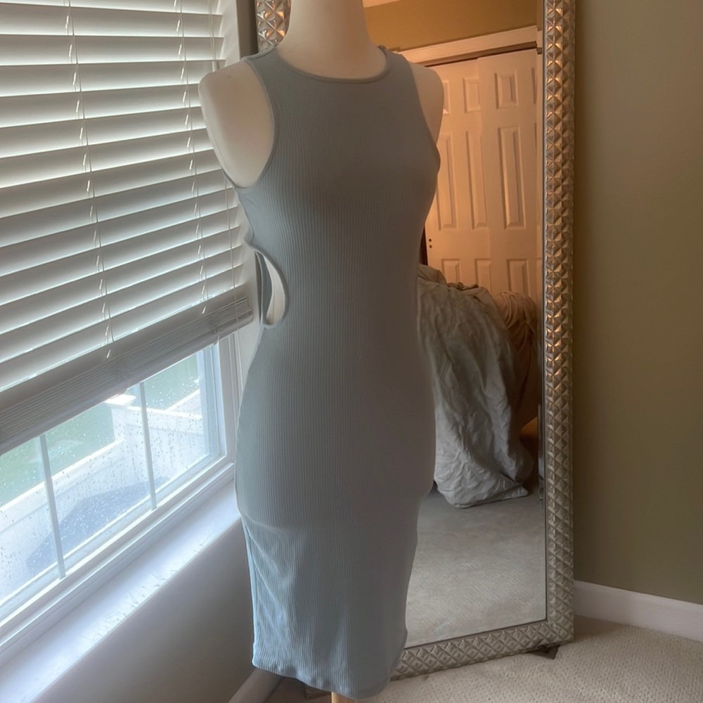 Pink Rose Cutout midi dress